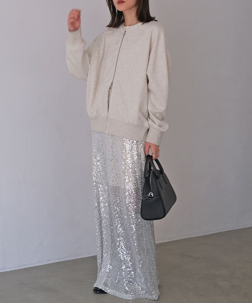 AKTE（アクテ）の「オーバージップカーディガン（カーディガン/ボレロ・レディース・トップグレー/イエロー・FREE）」の6枚目の写真