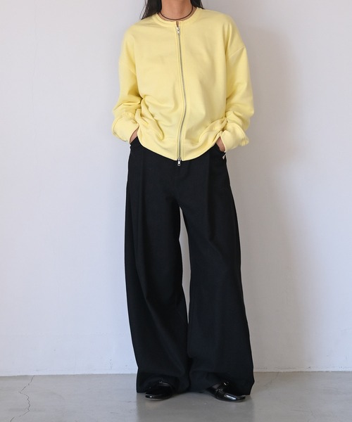 AKTE（アクテ）の「オーバージップカーディガン（カーディガン/ボレロ・レディース・トップグレー/イエロー・FREE）」の10枚目の写真