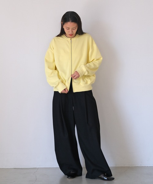 AKTE（アクテ）の「オーバージップカーディガン（カーディガン/ボレロ・レディース・トップグレー/イエロー・FREE）」の12枚目の写真