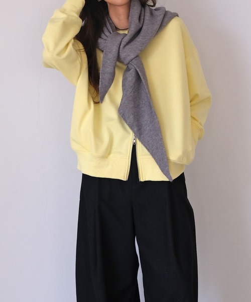 AKTE（アクテ）の「オーバージップカーディガン（カーディガン/ボレロ・レディース・トップグレー/イエロー・FREE）」の13枚目の写真