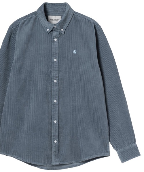 Carhartt WIP(カーハートダブリューアイピー)の「Carhartt WIP/カーハートダブリューアイピー 長袖シャツ L/S MADISON CORD SHIRT I029958(シャツ/ブラウス・メンズ・ベージュ/グレー/ライトパープル/ブルー/ダークネイビー/ダークグリーン・S/M/L/XL)」の4枚目の写真