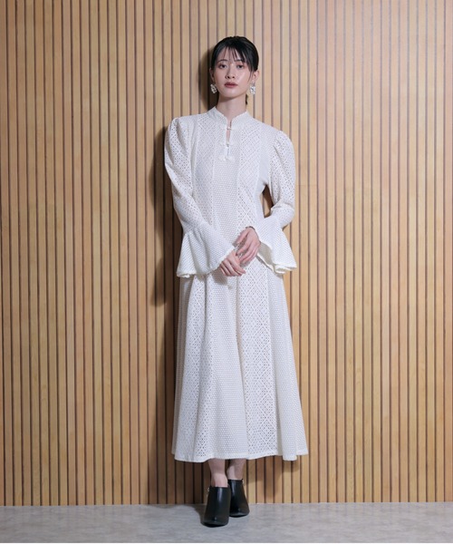 セール】レース切替フレアワンピース（ワンピース）｜FLANEEK