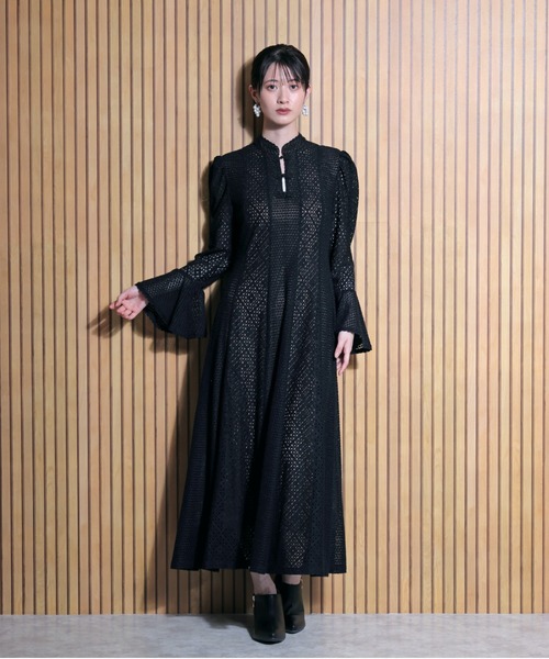 セール】レース切替フレアワンピース（ワンピース）｜FLANEEK