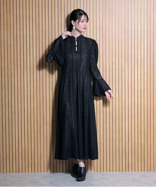 セール】レース切替フレアワンピース（ワンピース）｜FLANEEK