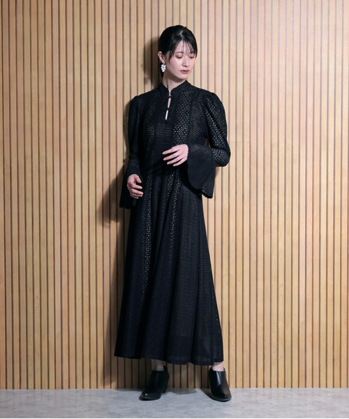 セール】レース切替フレアワンピース（ワンピース）｜FLANEEK