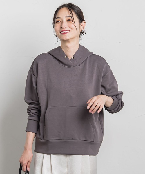LAUTREAMONT(ロートレアモン)の「【WEB限定】ふんわリッチパーカー≪手洗い可能≫(Tシャツ/カットソー・レディース・ピンク/イエロー/ブラック/チャコールグレー/ブルー/ボルドー/ベージュ・11号/9号)」の3枚目の写真