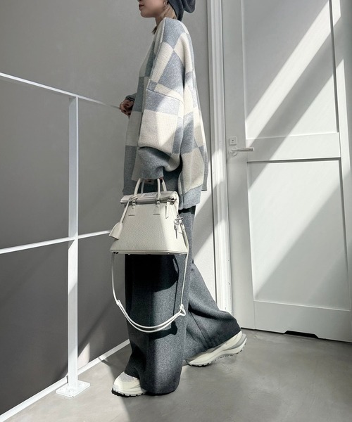 CFT.（シフト）の「ブロックチェックユースフルニット（ニット/セーター・レディース・ライトグレー・FREE）」の12枚目の写真