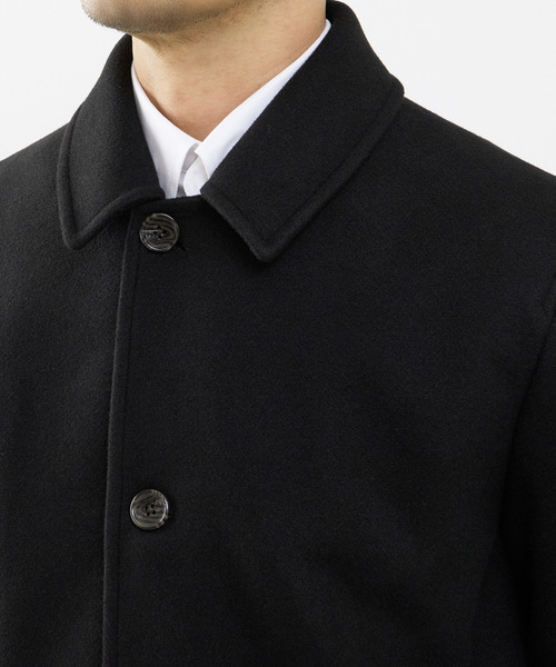 MEN'S MELROSE（メンズメルローズ）の「《WEB限定》テックメルトンバルカラーショートコート（ステンカラーコート・メンズ・ブラック/ブラウン/グレイッシュベージュ・4/3/5）」の8枚目の写真