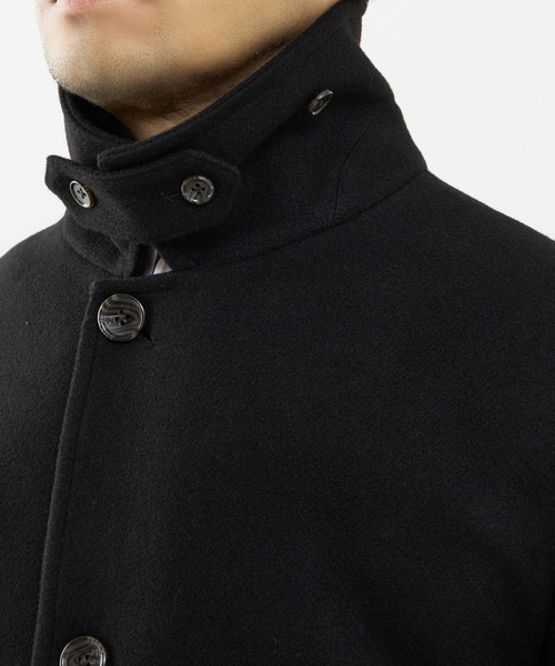 MEN'S MELROSE（メンズメルローズ）の「《WEB限定》テックメルトンバルカラーショートコート（ステンカラーコート・メンズ・ブラック/ブラウン/グレイッシュベージュ・4/3/5）」の9枚目の写真