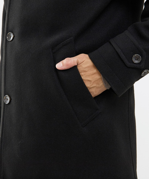 MEN'S MELROSE（メンズメルローズ）の「《WEB限定》テックメルトンバルカラーショートコート（ステンカラーコート・メンズ・ブラック/ブラウン/グレイッシュベージュ・4/3/5）」の10枚目の写真