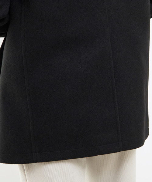 MEN'S MELROSE（メンズメルローズ）の「《WEB限定》テックメルトンバルカラーショートコート（ステンカラーコート・メンズ・ブラック/ブラウン/グレイッシュベージュ・4/3/5）」の13枚目の写真