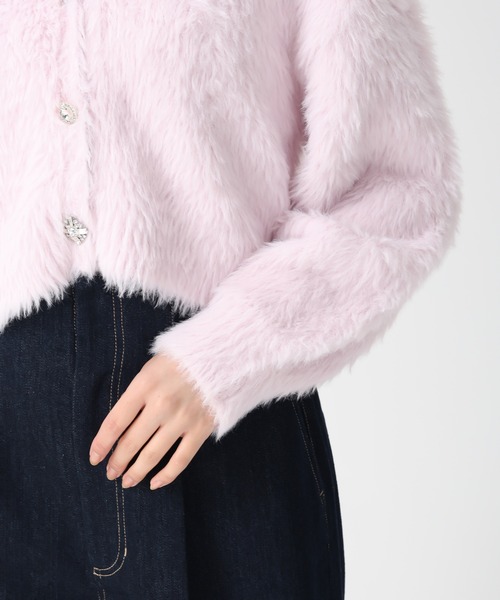 31 Sons de mode（トランテアン　ソン　ドゥ　モード）の「2025秋冬新作 Vネックシャギーカーディガン（カーディガン/ボレロ・レディース・ライトブルー/ピンク/イエロー・ﾌﾘ-）」の21枚目の写真