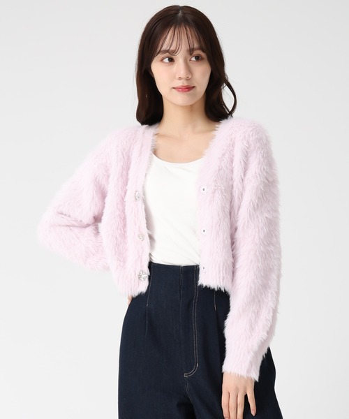 31 Sons de mode（トランテアン　ソン　ドゥ　モード）の「2025秋冬新作 Vネックシャギーカーディガン（カーディガン/ボレロ・レディース・ライトブルー/ピンク/イエロー・ﾌﾘ-）」の15枚目の写真