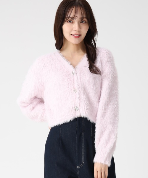 31 Sons de mode（トランテアン　ソン　ドゥ　モード）の「2025秋冬新作 Vネックシャギーカーディガン（カーディガン/ボレロ・レディース・ライトブルー/ピンク/イエロー・ﾌﾘ-）」の16枚目の写真