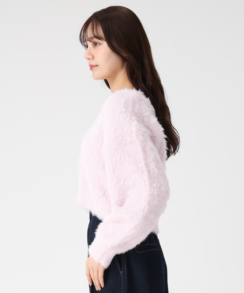 31 Sons de mode（トランテアン　ソン　ドゥ　モード）の「2025秋冬新作 Vネックシャギーカーディガン（カーディガン/ボレロ・レディース・ライトブルー/ピンク/イエロー・ﾌﾘ-）」の17枚目の写真