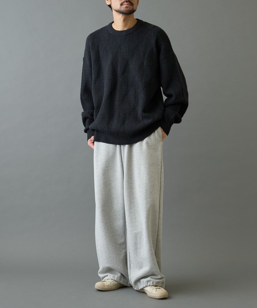 COLONY 2139（コロニートゥーワンスリーナイン）の「タイル柄ニットプルオーバー（ニット/セーター・メンズ・グレー/オレンジ/サックスブルー/ブラック・LARGE/MEDIUM）」の8枚目の写真