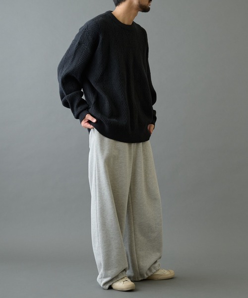 COLONY 2139（コロニートゥーワンスリーナイン）の「タイル柄ニットプルオーバー（ニット/セーター・メンズ・グレー/オレンジ/サックスブルー/ブラック・LARGE/MEDIUM）」の9枚目の写真