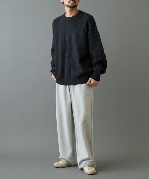 COLONY 2139（コロニートゥーワンスリーナイン）の「タイル柄ニットプルオーバー（ニット/セーター・メンズ・グレー/オレンジ/サックスブルー/ブラック・LARGE/MEDIUM）」の11枚目の写真