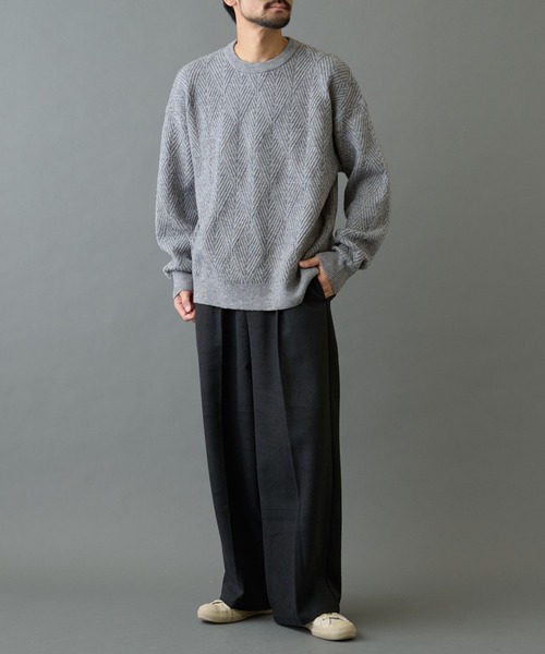 COLONY 2139（コロニートゥーワンスリーナイン）の「タイル柄ニットプルオーバー（ニット/セーター・メンズ・グレー/オレンジ/サックスブルー/ブラック・LARGE/MEDIUM）」の16枚目の写真