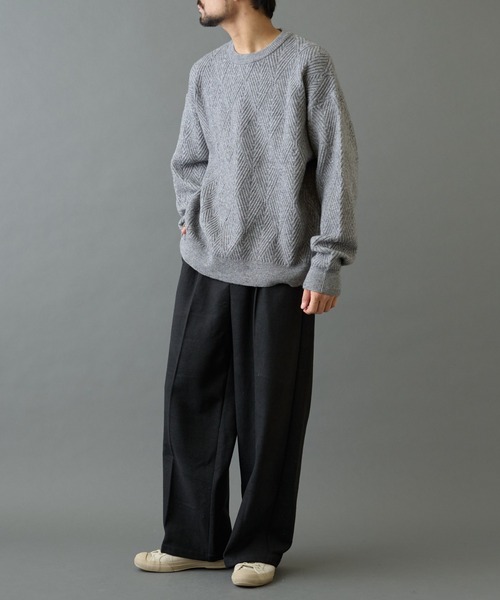 COLONY 2139（コロニートゥーワンスリーナイン）の「タイル柄ニットプルオーバー（ニット/セーター・メンズ・グレー/オレンジ/サックスブルー/ブラック・LARGE/MEDIUM）」の17枚目の写真