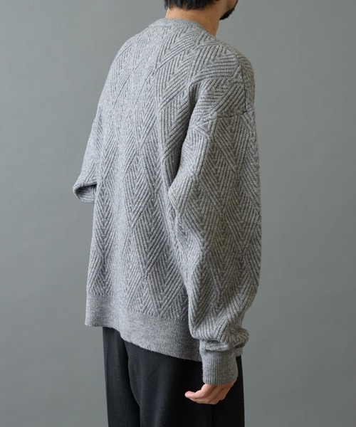 COLONY 2139（コロニートゥーワンスリーナイン）の「タイル柄ニットプルオーバー（ニット/セーター・メンズ・グレー/オレンジ/サックスブルー/ブラック・LARGE/MEDIUM）」の14枚目の写真