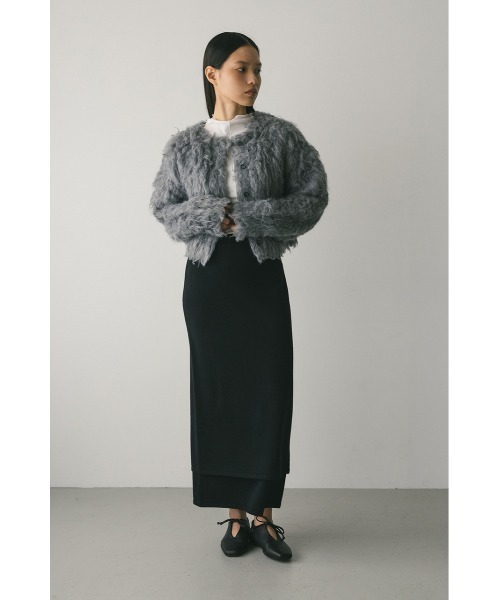STYLEMIXER（スタイルミキサー）の「レイヤードニットスカート（スカート・レディース・ブラック/グレー・SMALL/MEDIUM）」の3枚目の写真