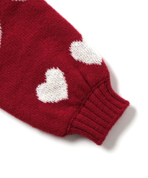 セール】【WEB限定/ジュニア対応】フラワー・ハートニットワンピース