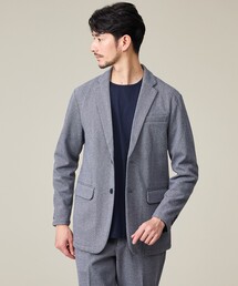 ABAHOUSE GRAY | 【セットアップ対応】ヘリンボーン ジャガード ニットジャケット(テーラードジャケット)