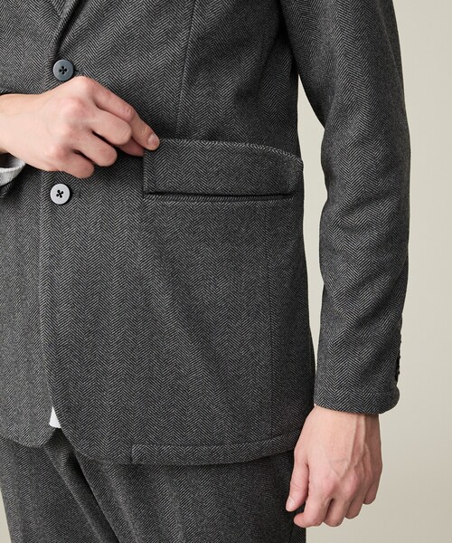 セール】【セットアップ対応】ヘリンボーン ジャガード ニット