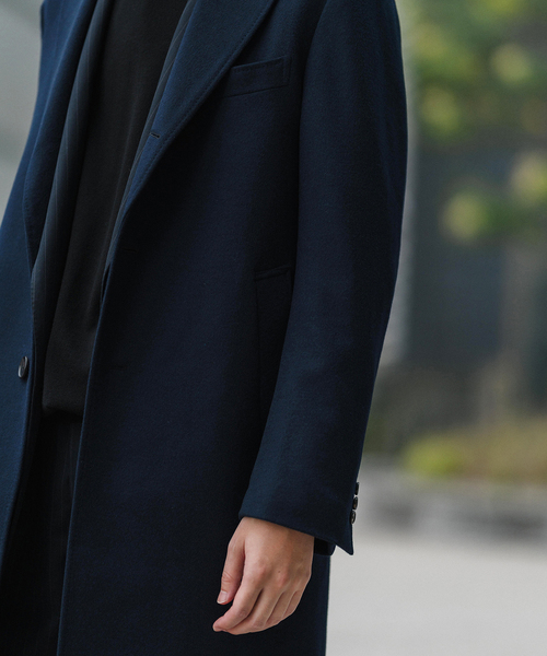 追加》SUPER 140's ウール / カシミヤ チェスターコート（チェスター