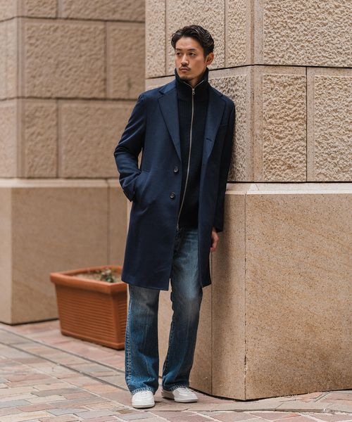 追加》SUPER 140's ウール / カシミヤ チェスターコート（チェスター