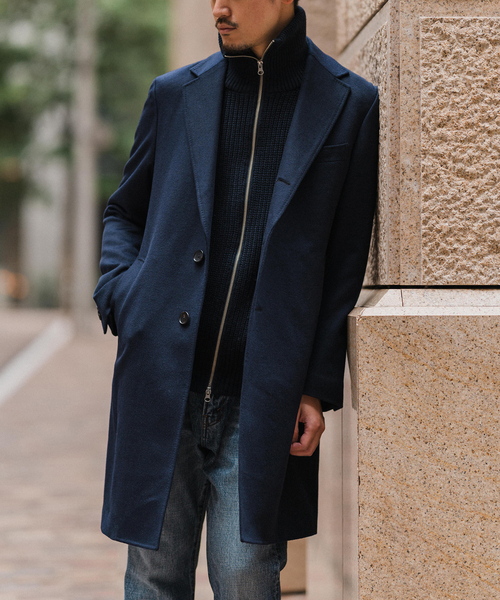 セール】《追加》SUPER 140's ウール / カシミヤ チェスターコート