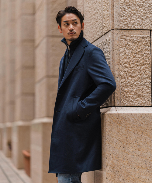 追加》SUPER 140's ウール / カシミヤ チェスターコート（チェスター