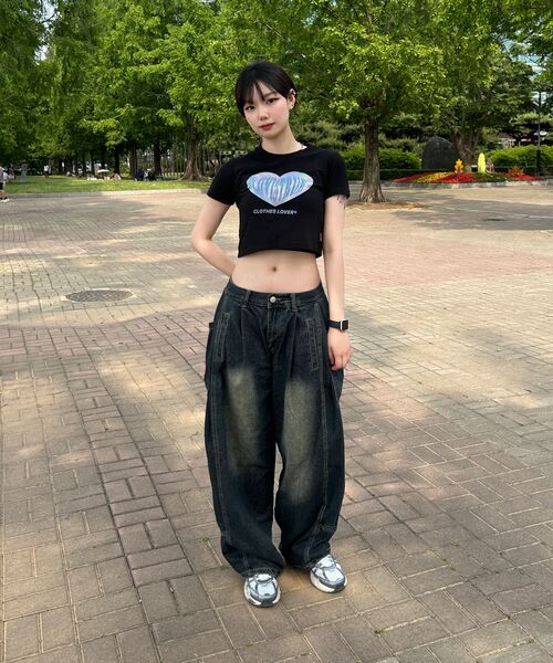 Verdnt（バーダント）の「コンストラクションワイドデニムパンツ[サンドブルー]（デニムパンツ・レディース・インディゴブルー・X-LARGE/MEDIUM/LARGE/SMALL）」の12枚目の写真
