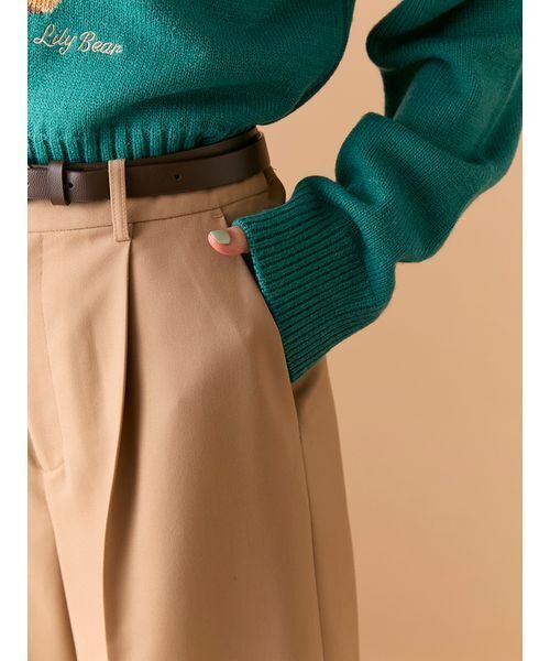 LILY BROWN(リリーブラウン)の「ベルト付きバックスリットパンツ(その他パンツ・レディース・ベージュ/グレー・0/1)」の7枚目の写真