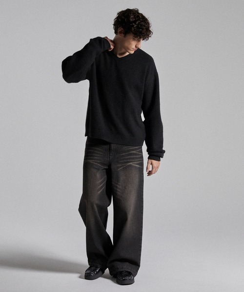 【Parts Lab.】ベーシックニットプルオーバー ブラック S Parts Lab.（パーツラボ）の「【Parts Lab.】Basic Knit PO