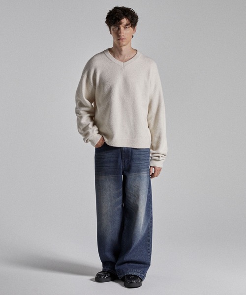 【Parts Lab.】　ベーシック ニット プルオーバー オフホワイト L Parts Lab.】Basic Knit PO / ベーシックニットプルオーバー（ニット