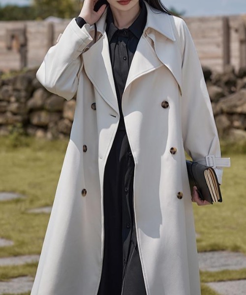 セール】リボン付きロングジャケット（トレンチコート）｜FAVORITO