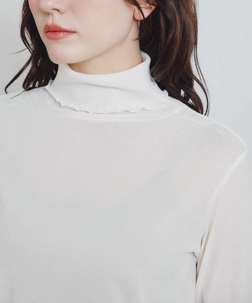 PICCIN(ピッチン)の「ベロアタートルカットソー(Tシャツ/カットソー・レディース・オフホワイト/ブラック・M)」の22枚目の写真