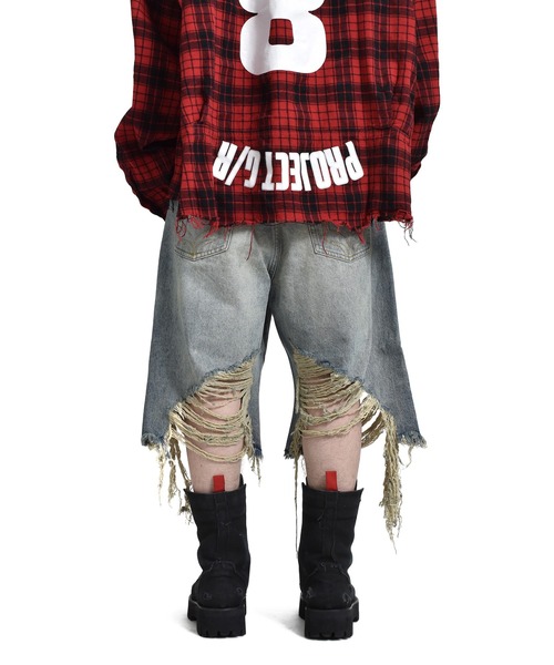 パンツ junnakayama JN RIPPED DENIM SHORTS JN RIPPED DENIM SHORTS（デニムパンツ）｜JUN/NAKAYAMA（ジュン