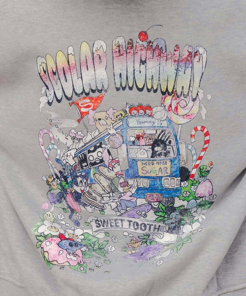 ScoLar(スカラー)の「153739:スカラーハイウェイ ヴィンテージ風パーカー(パーカー・レディース・ブラック/チャコールグレー/杢グレー・M)」の9枚目の写真