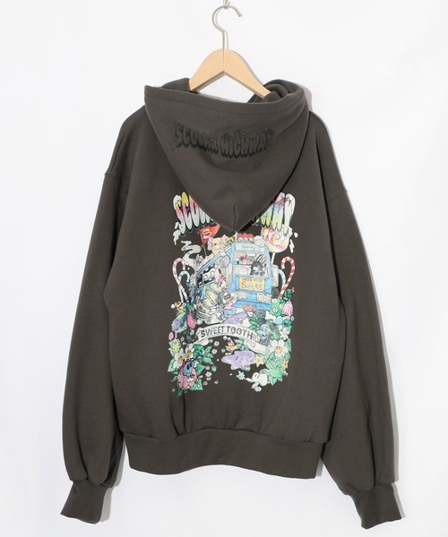 ScoLar(スカラー)の「153739:スカラーハイウェイ ヴィンテージ風パーカー(パーカー・レディース・ブラック/チャコールグレー/杢グレー・M)」の10枚目の写真