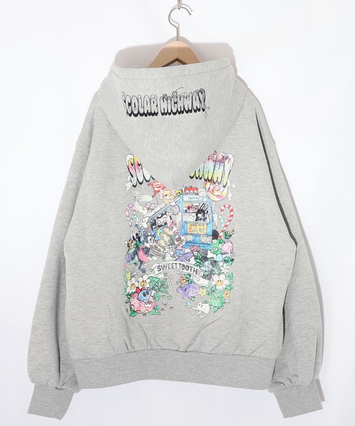 ScoLar(スカラー)の「153739:スカラーハイウェイ ヴィンテージ風パーカー(パーカー・レディース・ブラック/チャコールグレー/杢グレー・M)」の13枚目の写真