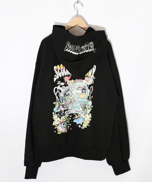 ScoLar(スカラー)の「153739:スカラーハイウェイ ヴィンテージ風パーカー(パーカー・レディース・ブラック/チャコールグレー/杢グレー・M)」の15枚目の写真