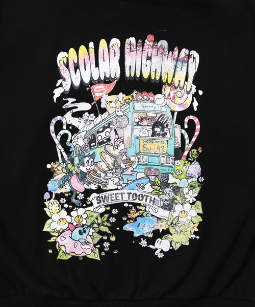 ScoLar(スカラー)の「153739:スカラーハイウェイ ヴィンテージ風パーカー(パーカー・レディース・ブラック/チャコールグレー/杢グレー・M)」の21枚目の写真