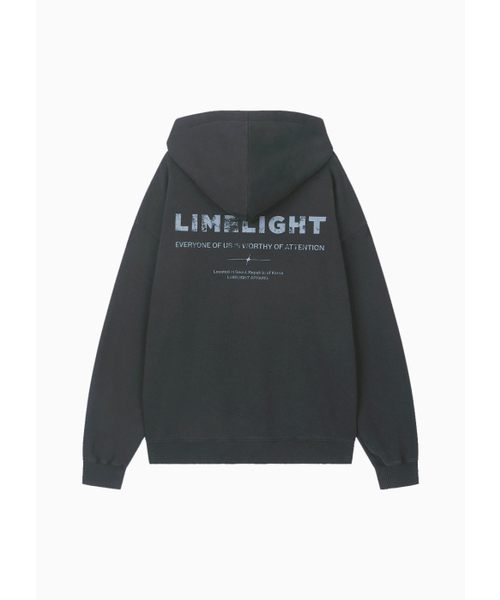 LIMELIGHT APPAREL(ライムライトアパレル)の「アパレルピグメントバックロゴオーバーサイズフードパーカー(ブラック/グレー)(パーカー・メンズ・その他・SMALL/MEDIUM/LARGE/X-LARGE)」の3枚目の写真
