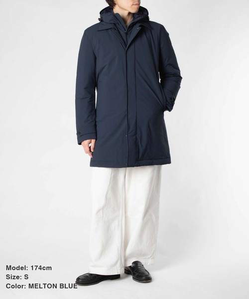 WOOLRICH（ウールリッチ）の「WOOLRICH STRETCH 2IN1 CARCOAT ウールリッチ  ツーインワン カーコート ダウンジャケット（ダウンジャケット/コート・メンズ・ネイビー・LARGE/MEDIUM/SMALL）」の4枚目の写真