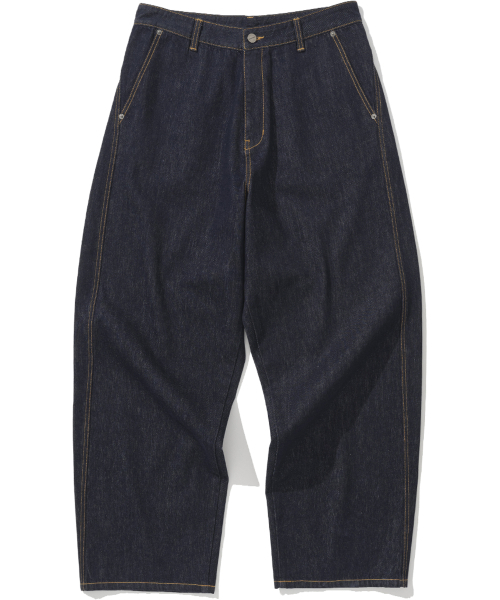 NOT4NERD(ノットフォーナード)の「Curved Semi Wide Denim Pants - Deep Indigo(デニムパンツ・レディース・その他・MEDIUM/LARGE/X-LARGE)」の3枚目の写真