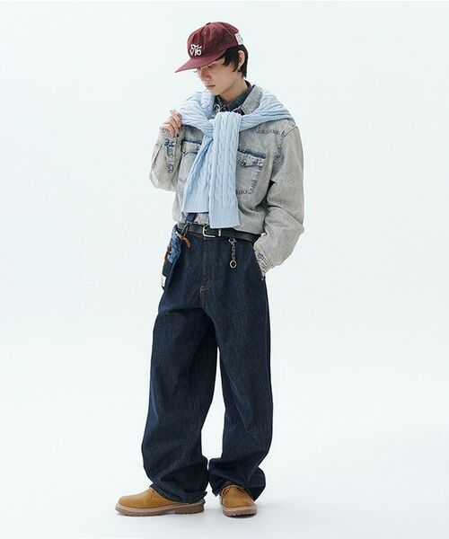 NOT4NERD(ノットフォーナード)の「Curved Semi Wide Denim Pants - Deep Indigo(デニムパンツ・レディース・その他・MEDIUM/LARGE/X-LARGE)」の2枚目の写真