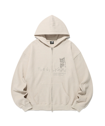 THE GIRL GANG WAFFLE HOODIE ZIPUP_BEIGE(NG2FFUM482A)